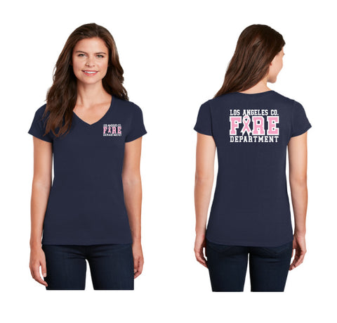 Los Angeles County Fire Department Pink Pride Women's V- Neck