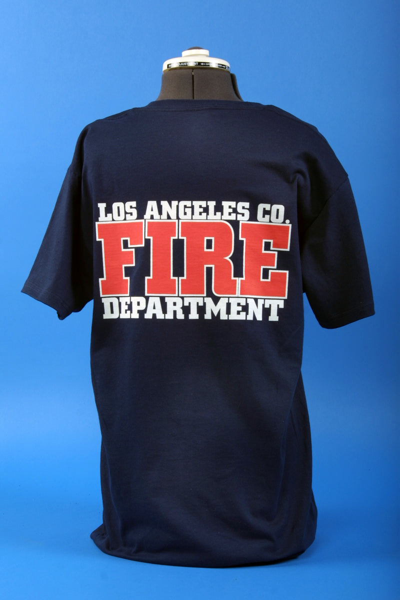 La Fire Shirt Guy Los Angeles County Fire Department California Bear Hooded Sweatshirt XL / Navy