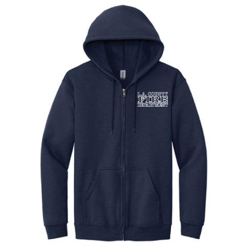 Los Angeles County Fire Department Duty Hooded Zippered Sweatshirt - Official Logo-