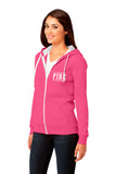 Los Angeles County Fire Department Pink Box 1/C CTY Women's Hooded Zipper Sweatshirt